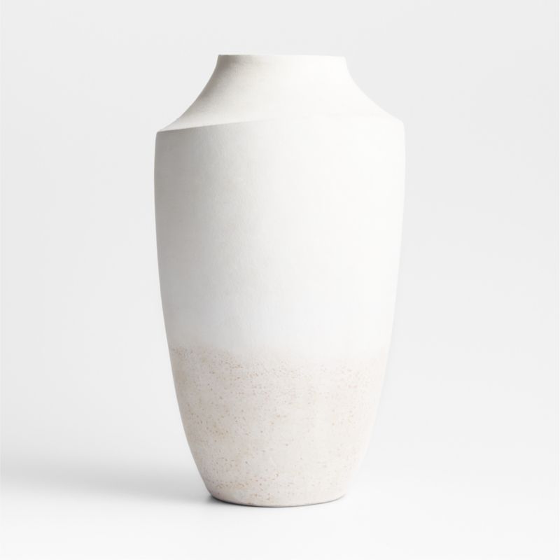 Slope White Ceramic Vase 17"