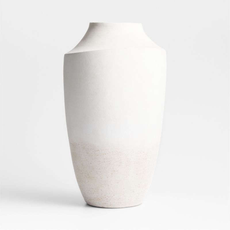 Slope White Ceramic Vase 17 + Reviews