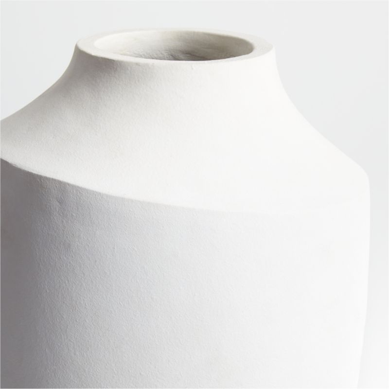 Slope White Ceramic Vase 17"