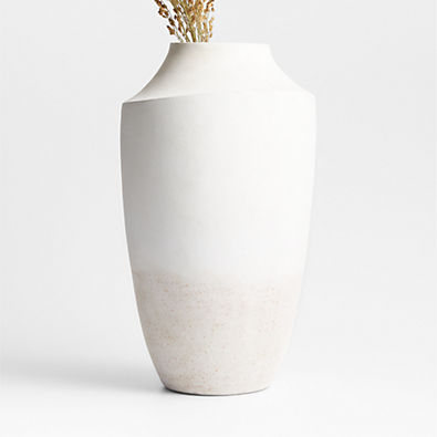 View Slope White Ceramic Vase 17" details