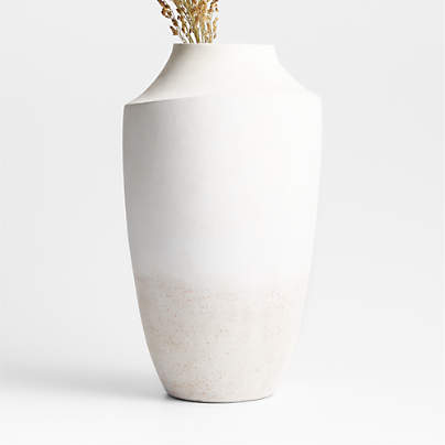 Slope White Ceramic Vases