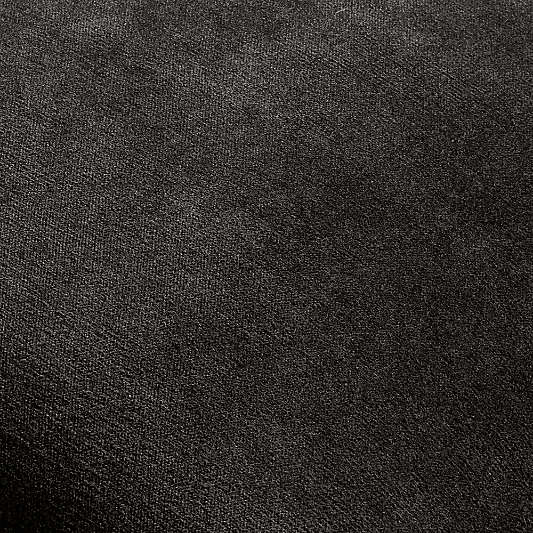 Relaxed Washed Organic Cotton Velvet 20x20 Ink Black Throw Pillow with Down-Alternative Insert