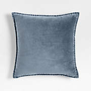 Hyde Pieced Suede 23x23 Coy Blue Throw Pillow Cover