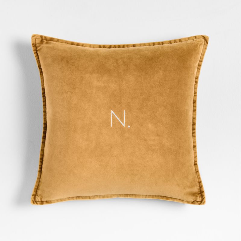 Relaxed Washed Organic Cotton Velvet 20"x20" Moroccan Ocher Throw Pillow Cover - image 2 of 5