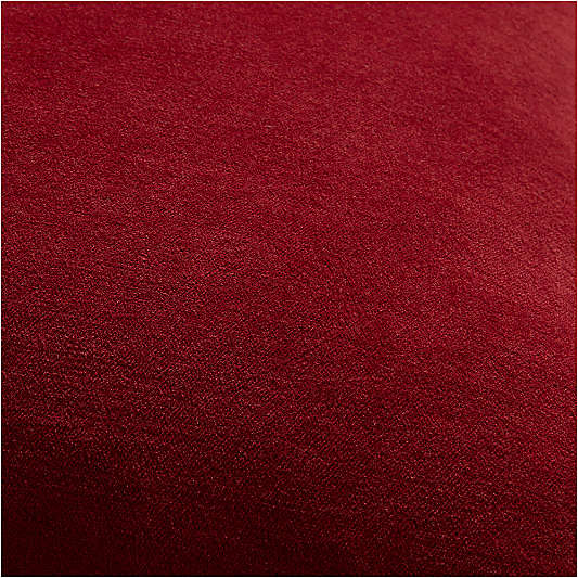 Relaxed Washed Organic Cotton Velvet 20"x20" Luminous Red Throw Pillow with Down-Alternative Insert