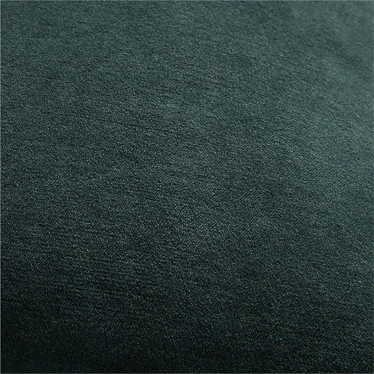Relaxed Washed Organic Cotton Velvet 20"x20" Spruce Green Throw Pillow