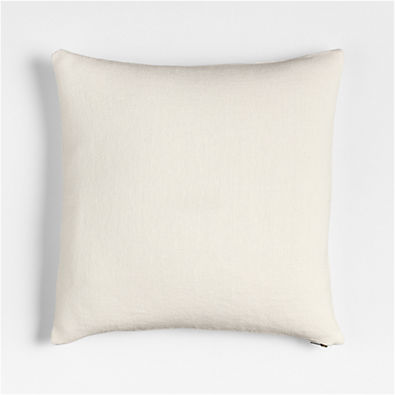 View Relaxed Linen Layering 20"x20" Arctic Ivory Throw Pillow with Down-Alternative Insert details