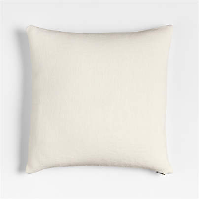 Relaxed Linen Layering 20"x20" Arctic Ivory Throw Pillow with Down-Alternative Insert