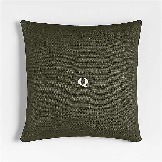 Relaxed Linen Layering 20"x20" Burnt Green Throw Pillow Cover