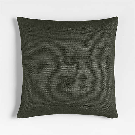Relaxed Linen Layering 20"x20" Burnt Green Throw Pillow