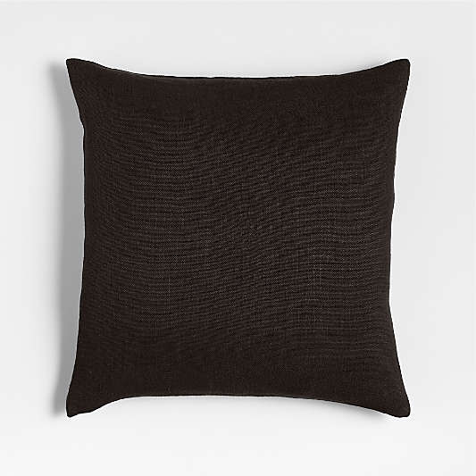 Relaxed Linen 20"x20" Ink Black Layering Throw Pillow Cover