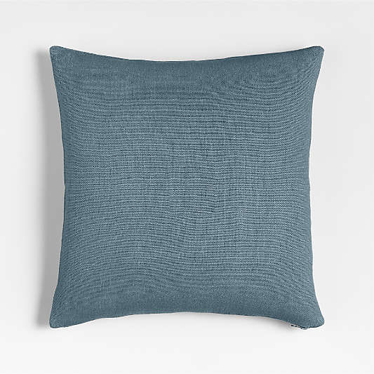 Relaxed Linen Layering 20"x20" Blue Throw Pillow Cover