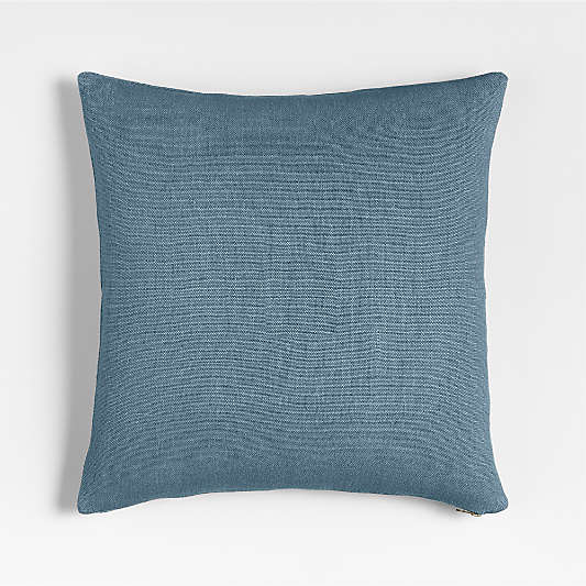 Relaxed Linen Layering 20"x20" Blue Throw Pillow with Down-Alternative Insert