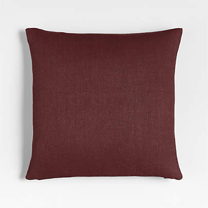 Relaxed Linen Layering 20"x20" Chestnut Red Throw Pillow Cover