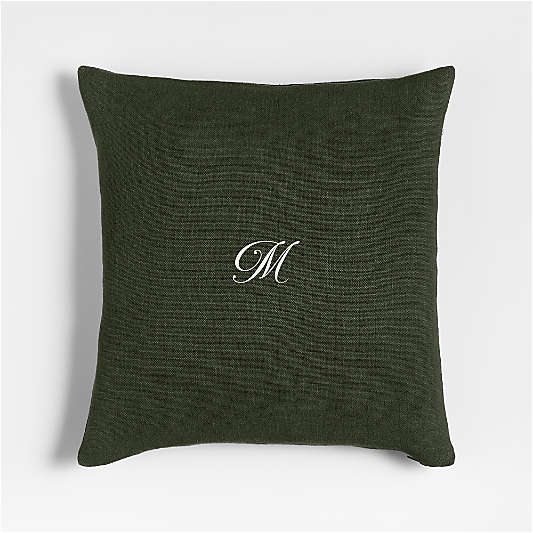 Relaxed Linen 20"x20" Ficus Green Layering Throw Pillow Cover