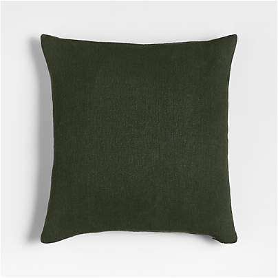 Relaxed Linen 20"x20" Ficus Green Layering Throw Pillow Cover