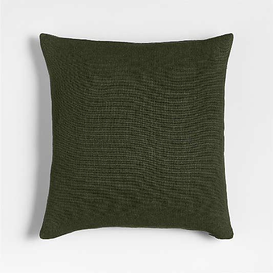 Relaxed Linen 20"x20" Ficus Green Layering Throw Pillow