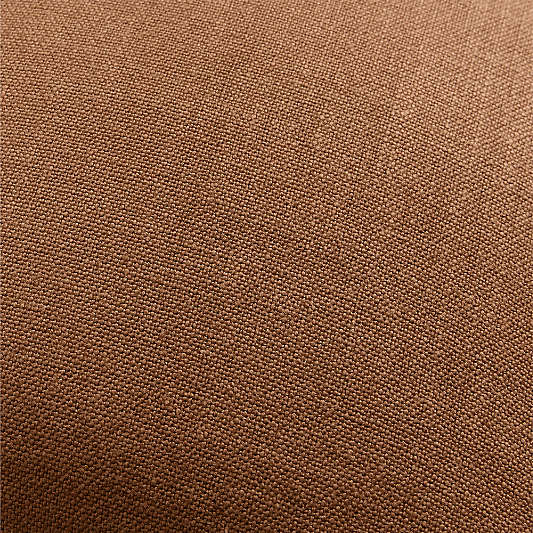 Relaxed Linen 20"x20" Maple Brown Layering Throw Pillow with Down-Alternative Insert