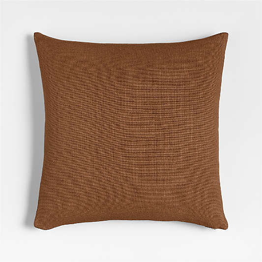 Relaxed Linen 20"x20" Maple Brown Layering Throw Pillow