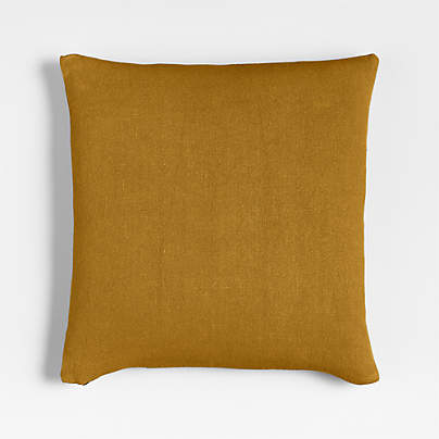 Relaxed Linen 20"x20" Moroccan Ocher Layering Throw Pillow with Down-Alternative Insert