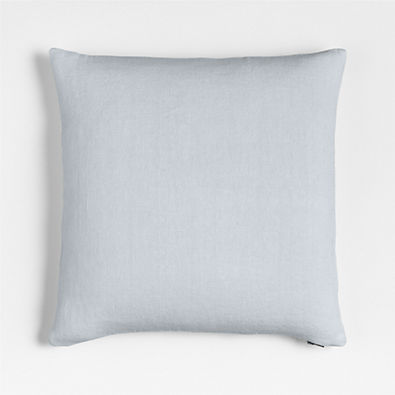 View Relaxed Linen 20"x20" Pale Blue Layering Throw Pillow Cover details
