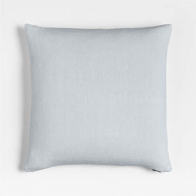 Relaxed Linen 20"x20" Pale Blue Layering Throw Pillow with Feather Insert