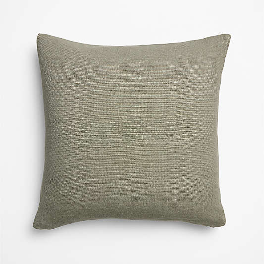 Relaxed Linen Layering 20"x20" Shadow Sage Green Throw Pillow Cover