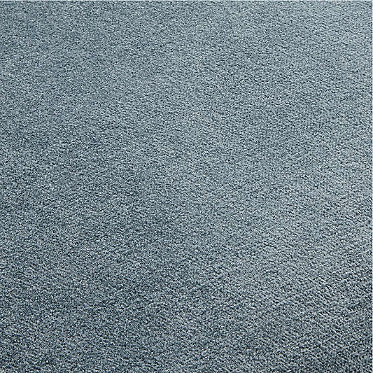 Relaxed Washed Organic Cotton Velvet 20"x20" Blue Throw Pillow with Down-Alternative Insert