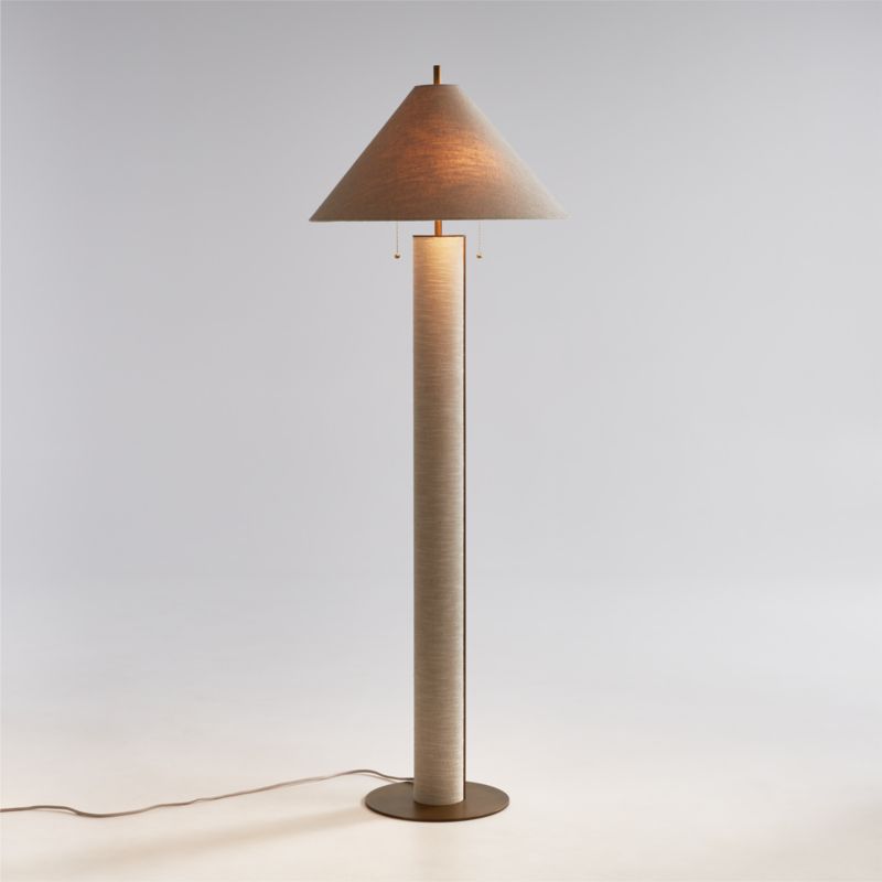 Remi Natural Linen Floor Lamp