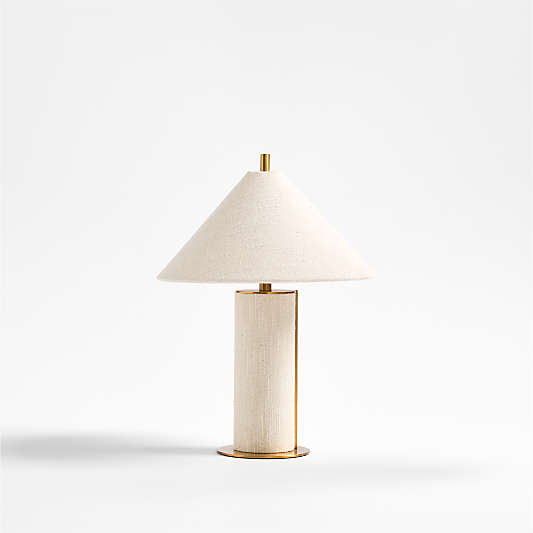 Remi Ivory Linen Mini Table Lamp 15"