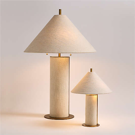 Remi Natural Linen Table Lamps 15"-31.7"
