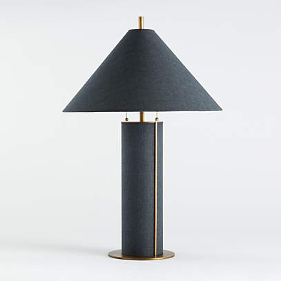 Remi Blue Linen Table Lamp Bedroom, Crate And Barrel Table Lamps Canada