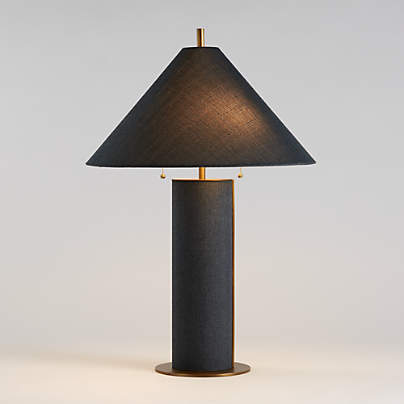 Remi Blue Linen Table Lamp