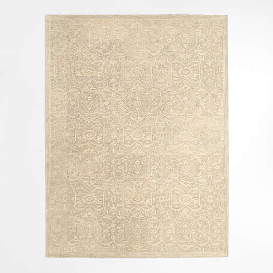 Rennes Wool Traditional Grey Area Rug 6'x9'