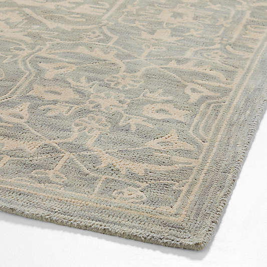 Rennes Wool Traditional Light Blue Area Rug 10'x14'