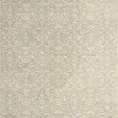 Rennes Wool Traditional Hand-Tufted Light Blue Area Rug 6'x9'