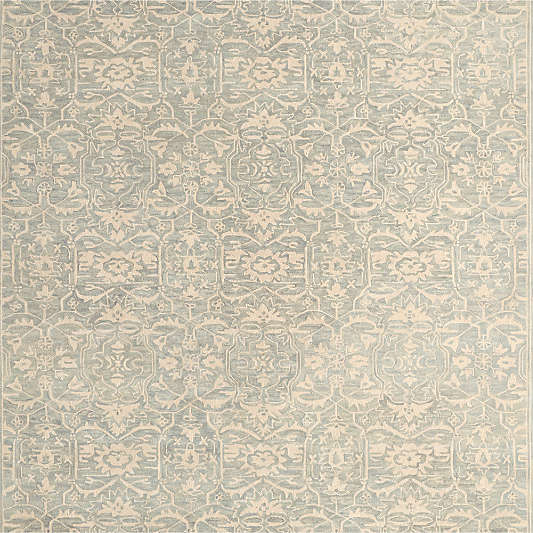 Rennes Wool Traditional Light Blue Area Rug 10'x14'