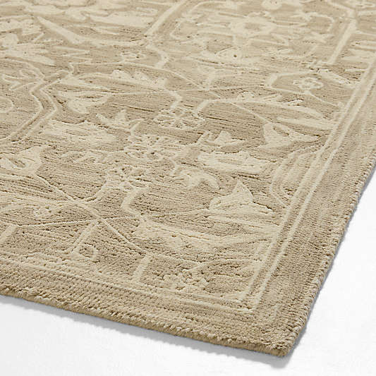 Rennes Wool Traditional Taupe Area Rug