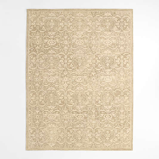 Rennes Wool Traditional Taupe Area Rug 6'x9'