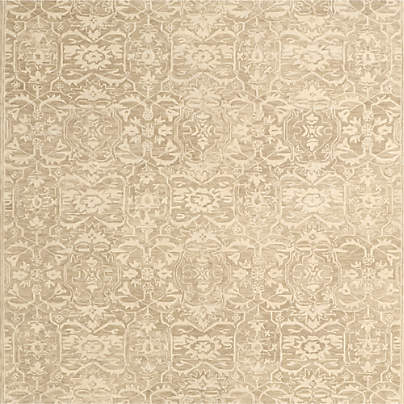 Rennes Wool Traditional Taupe Area Rug 6'x9'