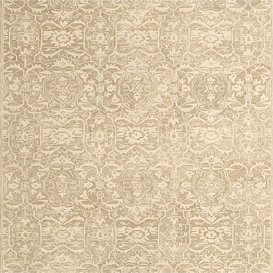 Rennes Wool Traditional Taupe Area Rug