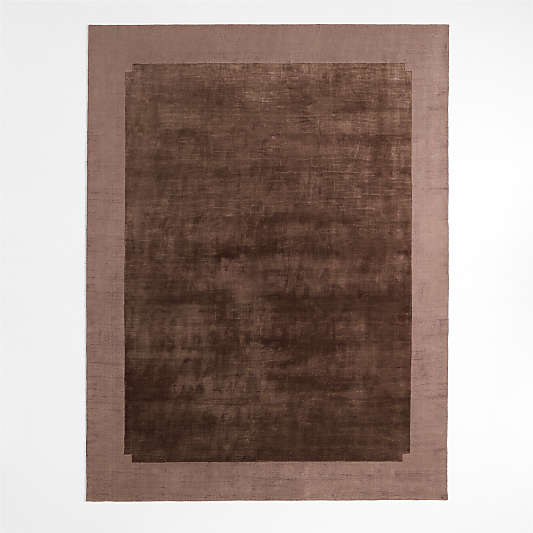 Retenue Viscose Rust Red Area Rug 10'x14' by Athena Calderone