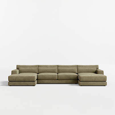 Retreat 3-Piece U-Shaped Sectional Sofa with Double Chaise Lounge