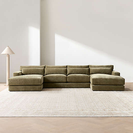 Retreat 3-Piece U-Shaped Sectional Sofa with Double Chaise Lounge