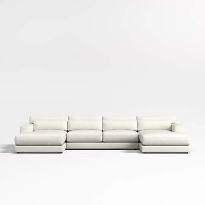 Retreat 3-Piece U-Shaped Sectional Sofa with Double Chaise Lounge