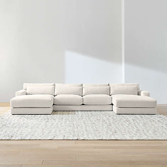 Retreat 3-Piece U-Shaped Sectional Sofa with Double Chaise Lounge