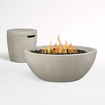 Fire Bowl And Propane Tank Cover Set, Crate 038 Barrel Kitchen Islands