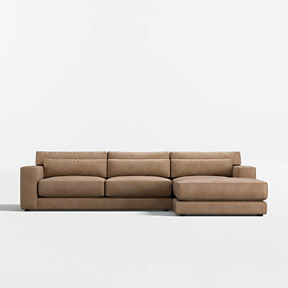 Retreat 2-Piece Leather Sectional Sofa with Chaise Lounge