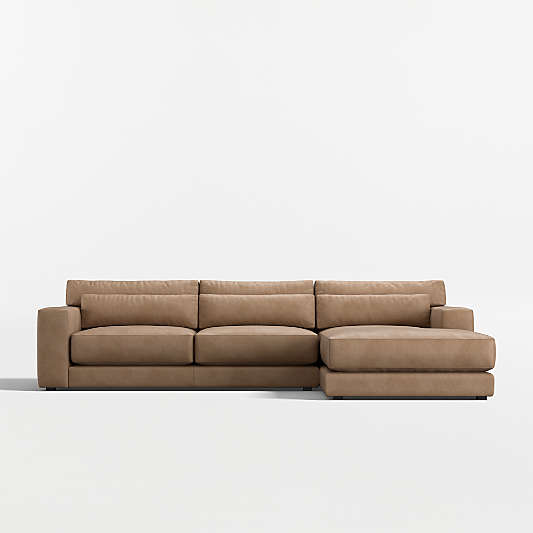 Retreat 2-Piece Leather Sectional Sofa with Chaise Lounge