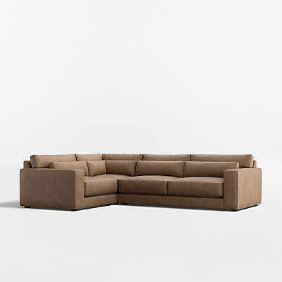 Retreat 3-Piece L-Shaped Leather Sectional Sofa